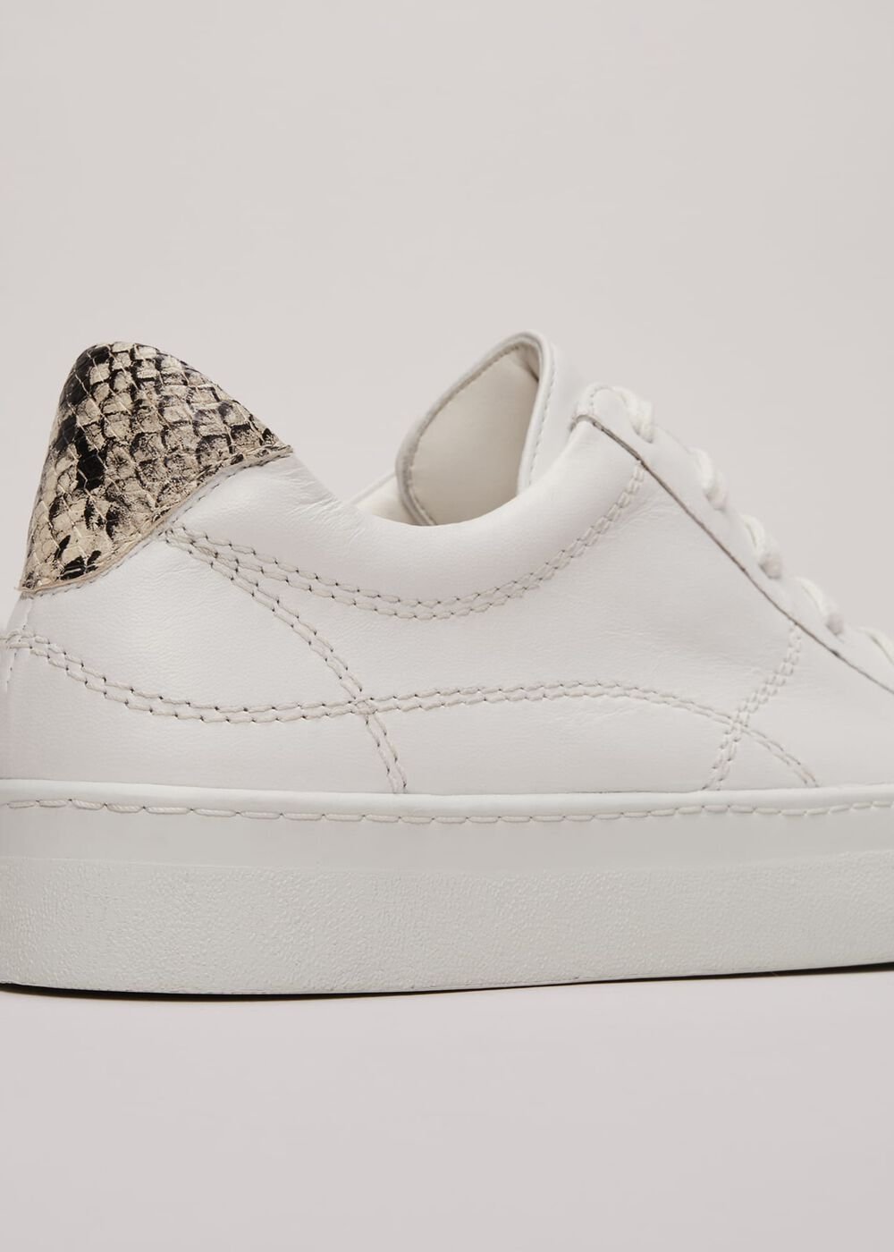 White Leather Trainers - White