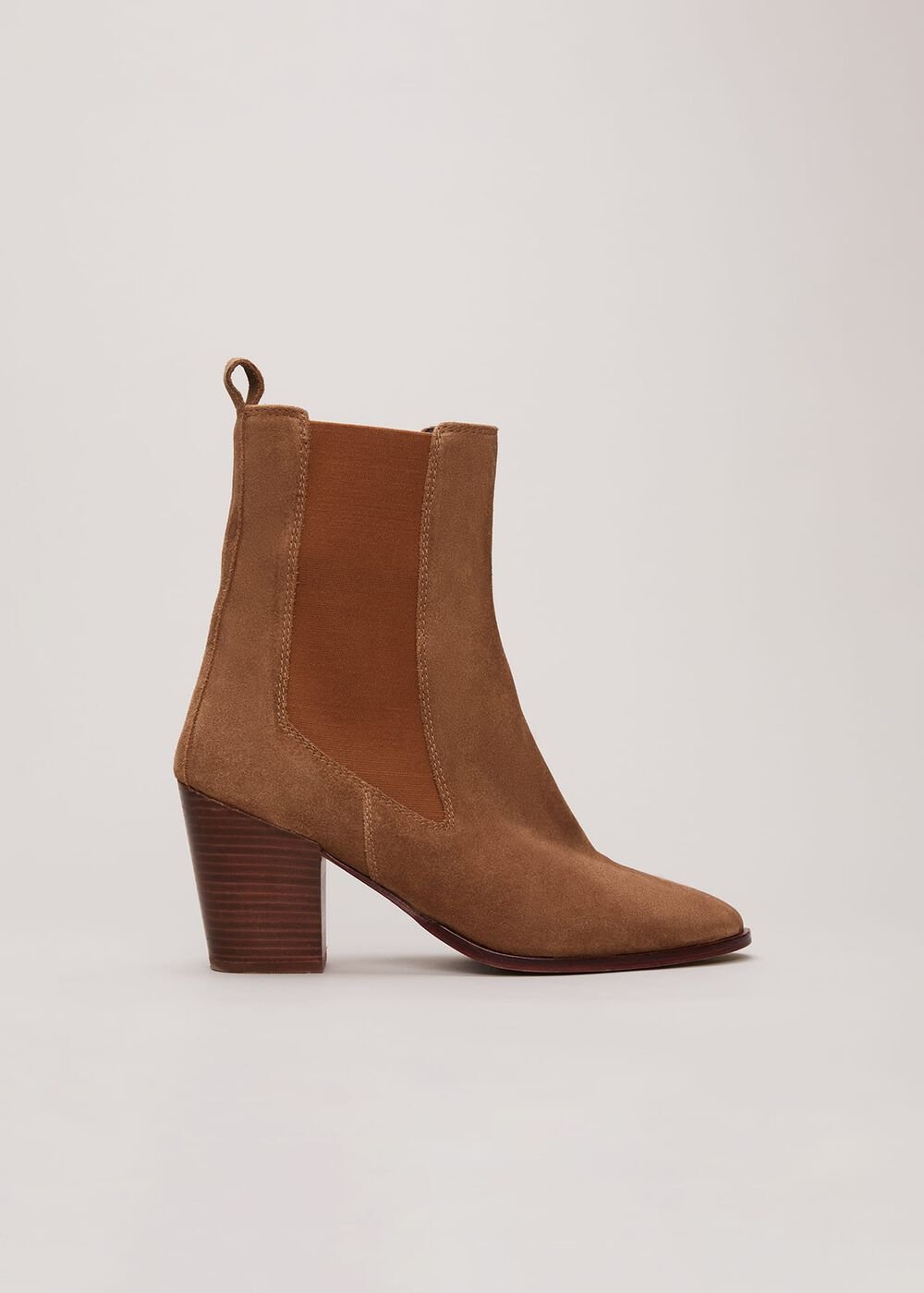 Brown Suede Cowboy Boots - Tan
