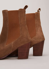 Brown Suede Cowboy Boots - Tan