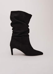 Black Suede Boots - Black