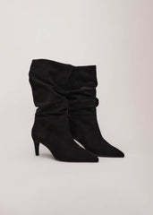 Black Suede Boots - Black
