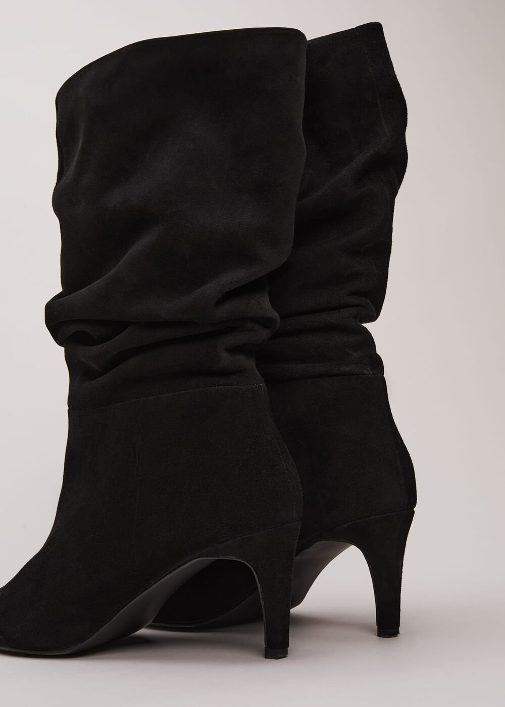 Black Suede Boots - Black