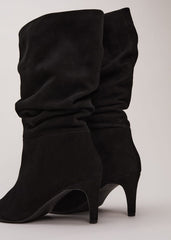 Black Suede Boots - Black