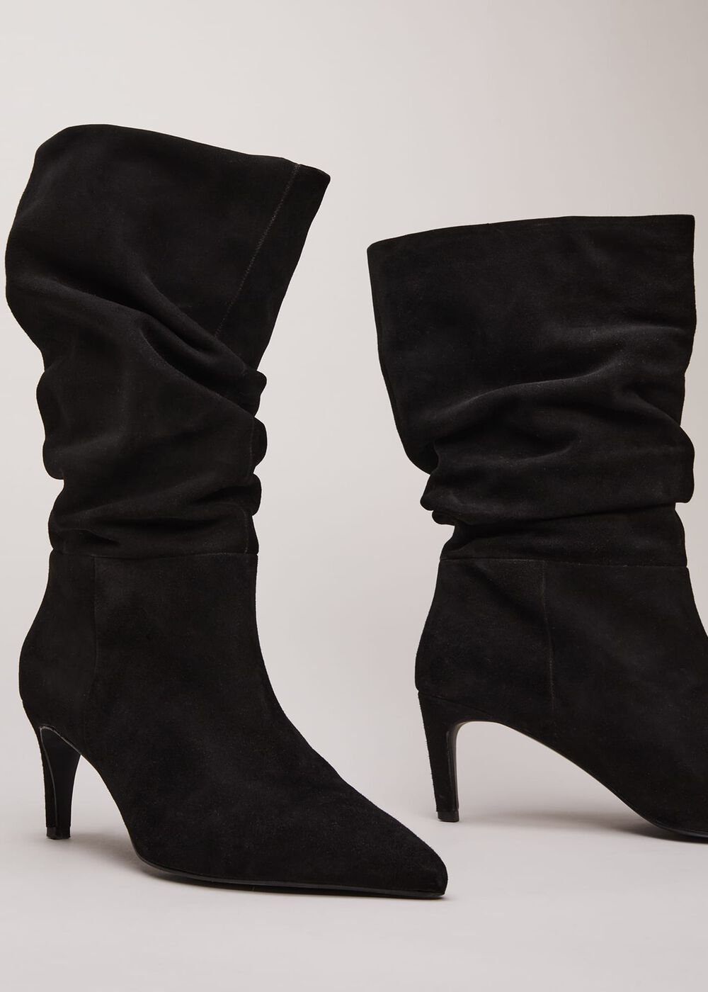Black Suede Boots - Black