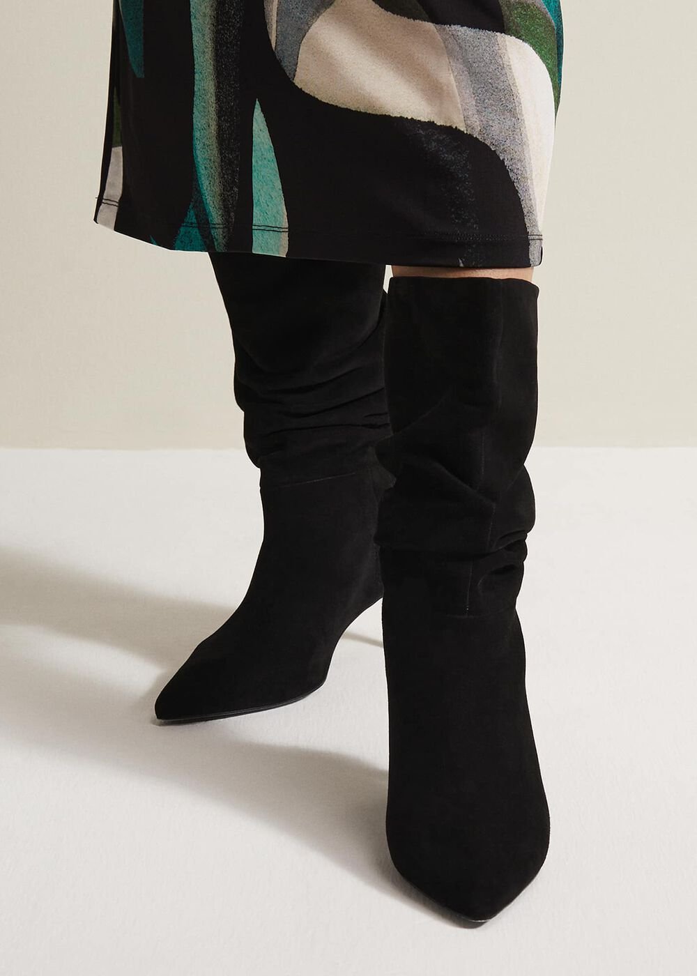 Black Suede Boots - Black