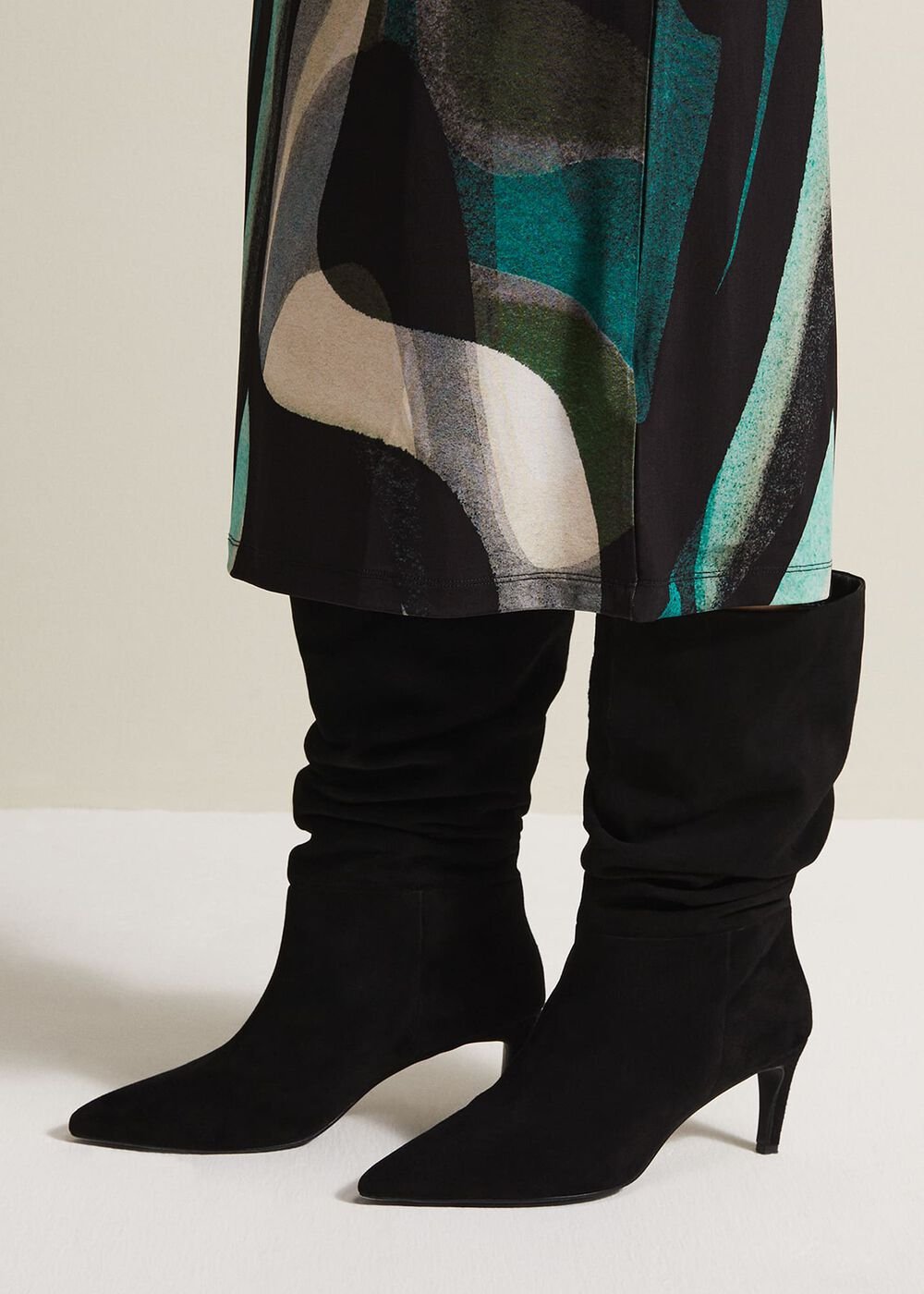 Black Suede Boots - Black
