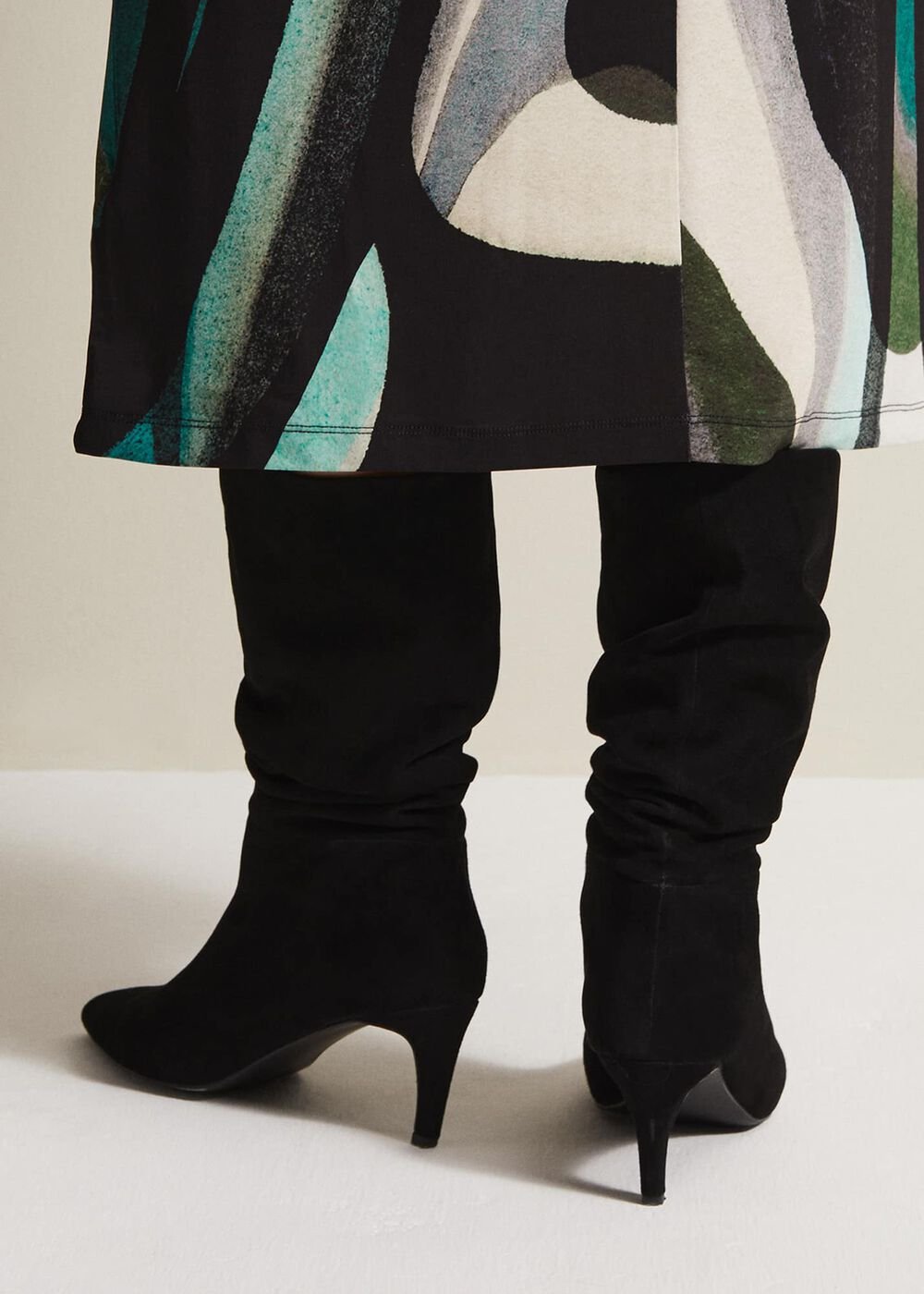 Black Suede Boots - Black
