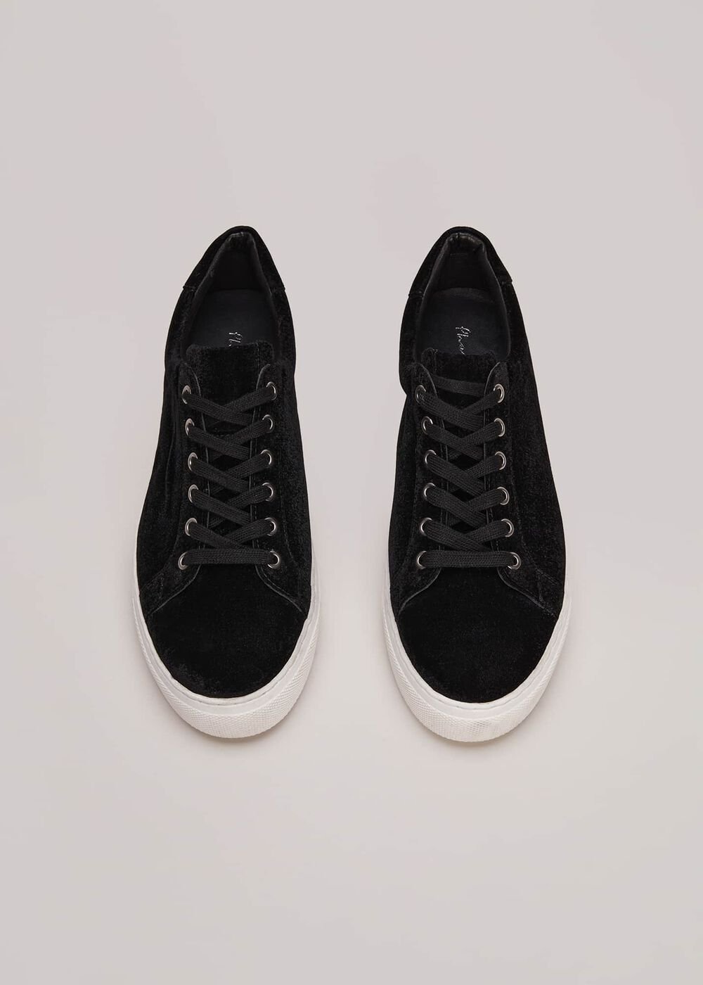 Black Velvet Trainers - Black