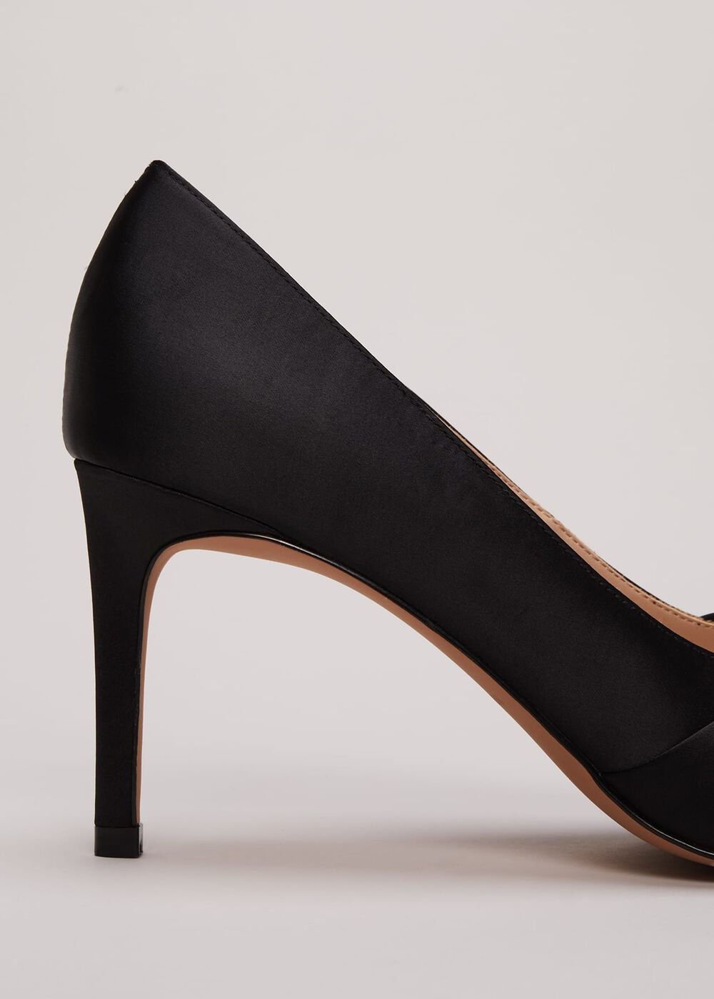 Black Satin Court Heels - Black