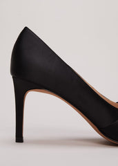 Black Satin Court Heels - Black