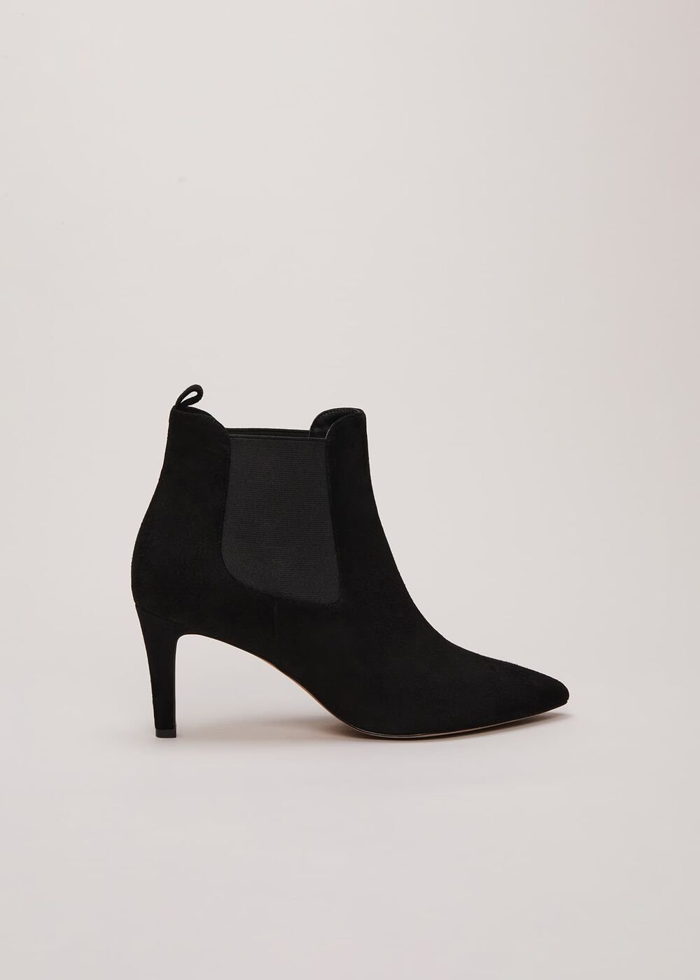 Black Suede Ankle Boots - Black