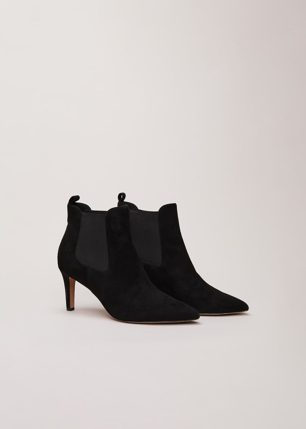 Black Suede Ankle Boots - Black