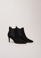 Black Suede Ankle Boots - Black