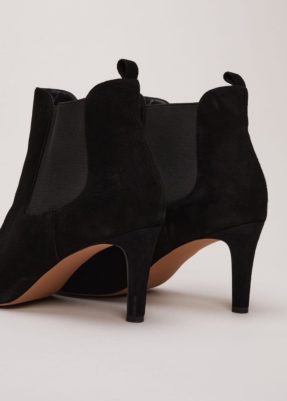 Black Suede Ankle Boots - Black
