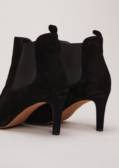 Black Suede Ankle Boots - Black