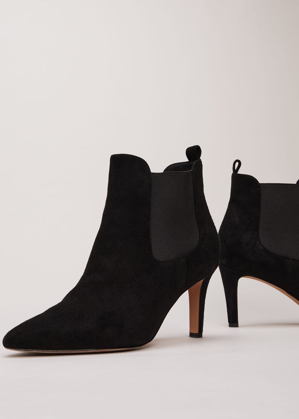 Black Suede Ankle Boots - Black