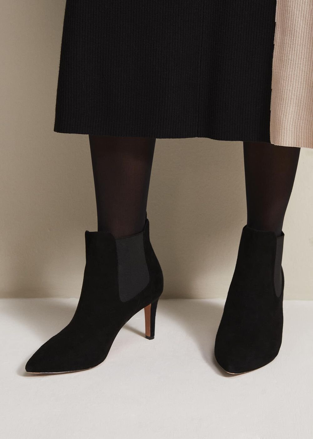 Black Suede Ankle Boots - Black
