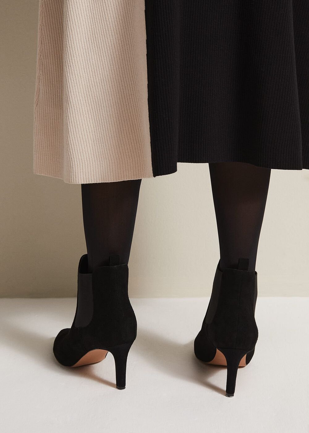 Black Suede Ankle Boots - Black