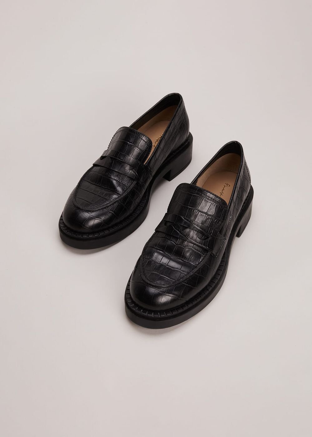 Black Chunky Loafers - Black