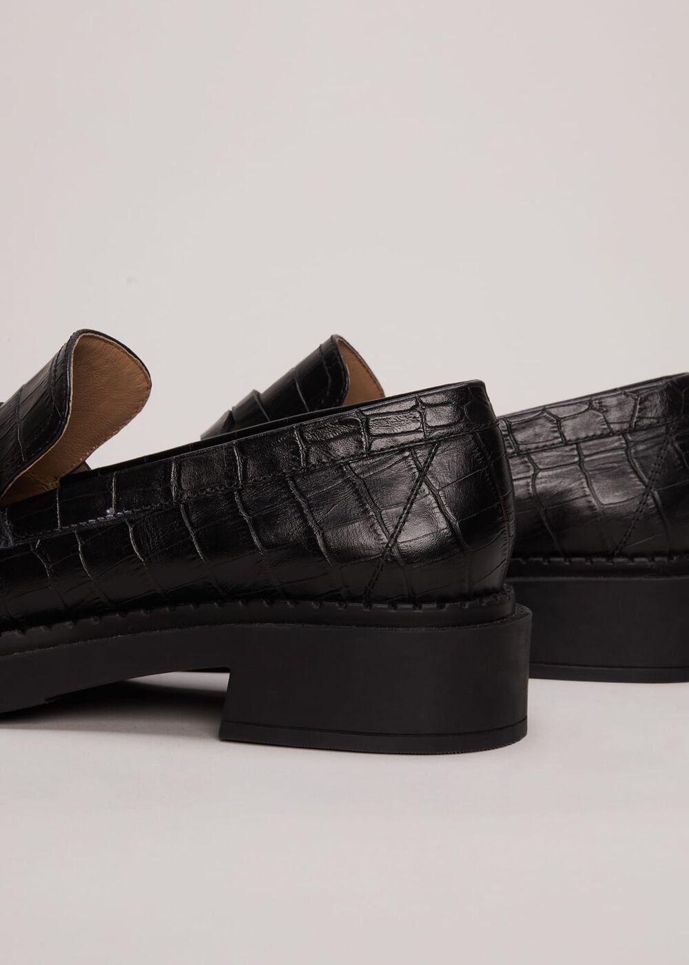 Black Chunky Loafers - Black