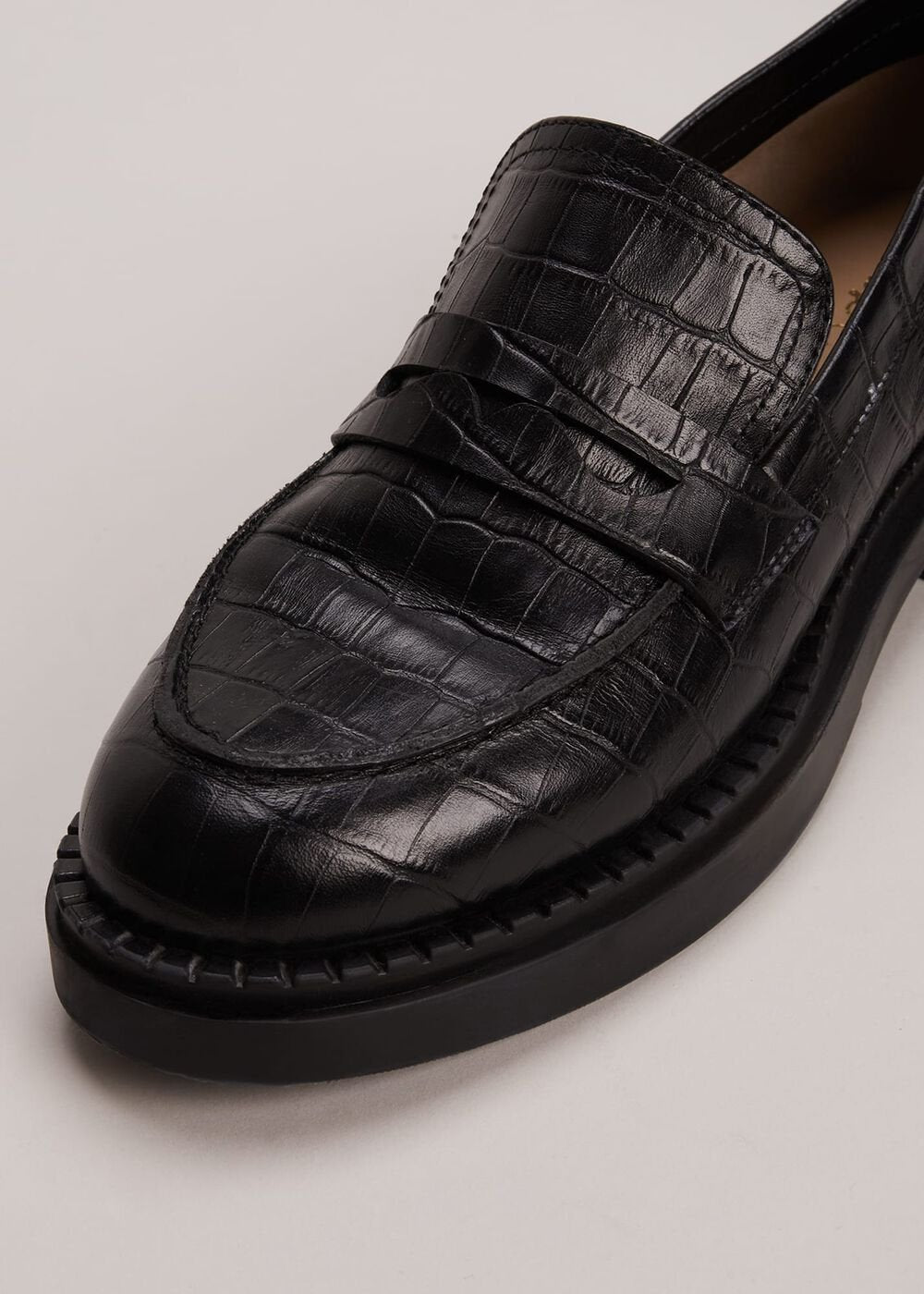 Black Chunky Loafers - Black