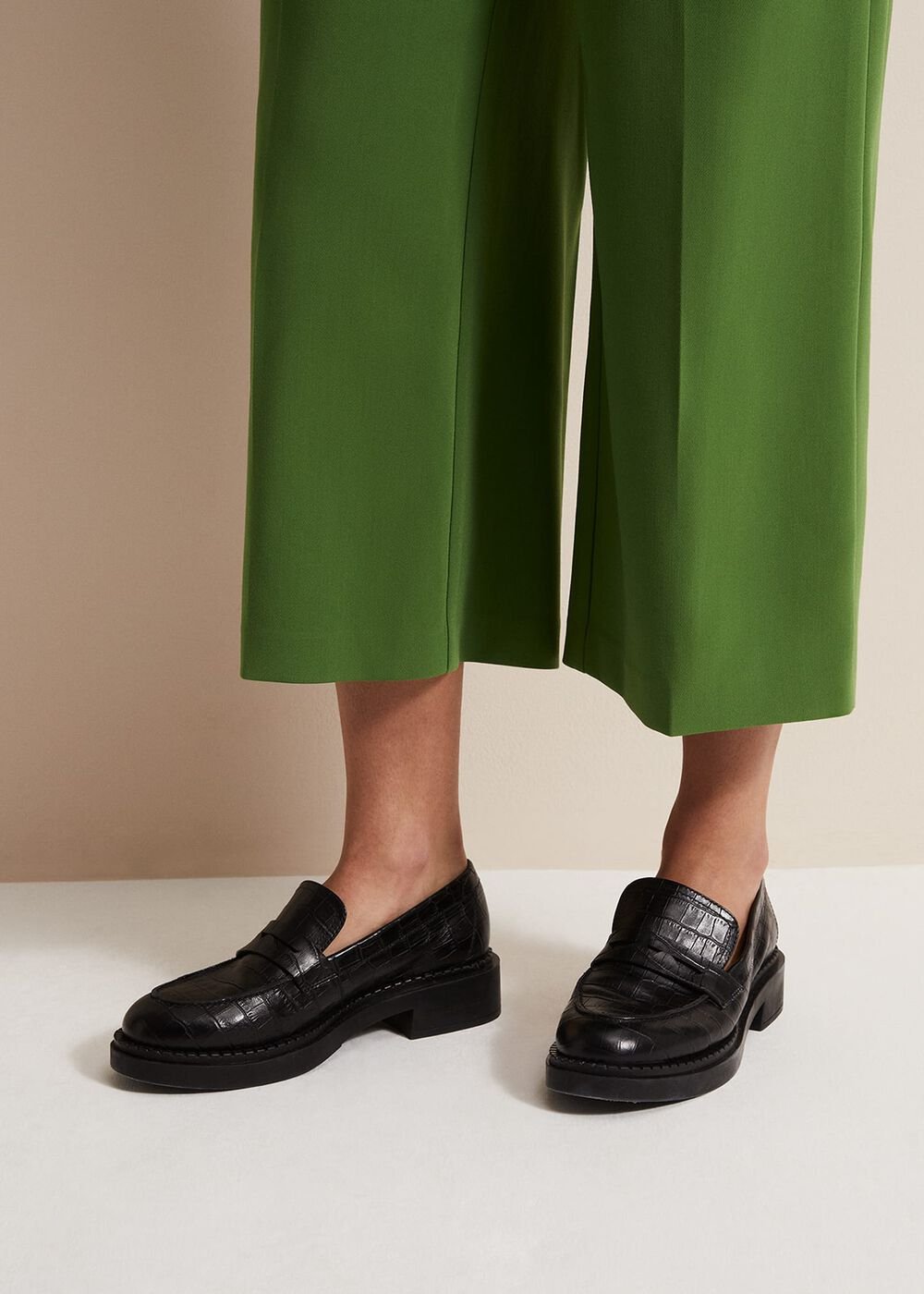 Black Chunky Loafers - Black