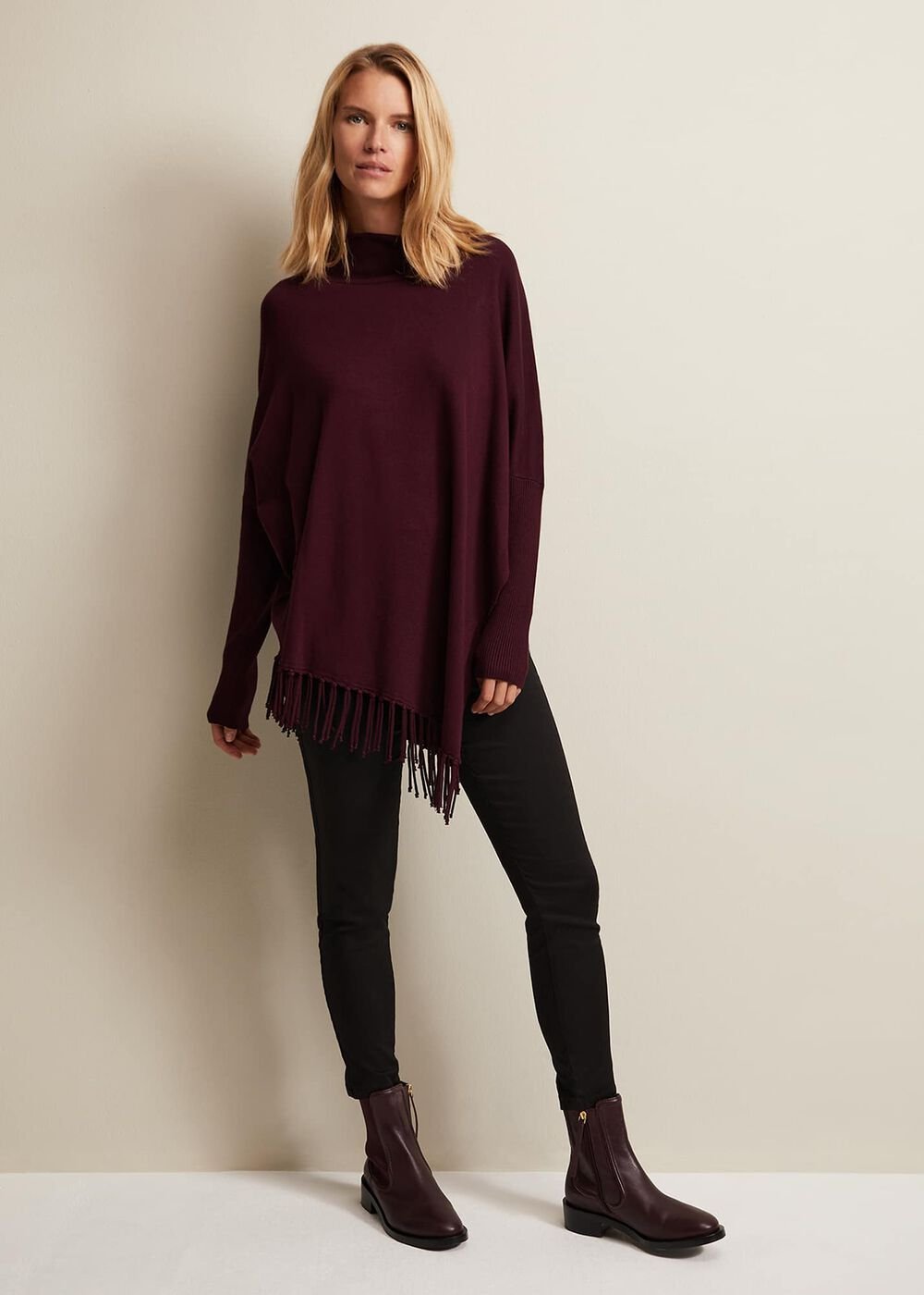 Leather Ankle Boots - Burgundy