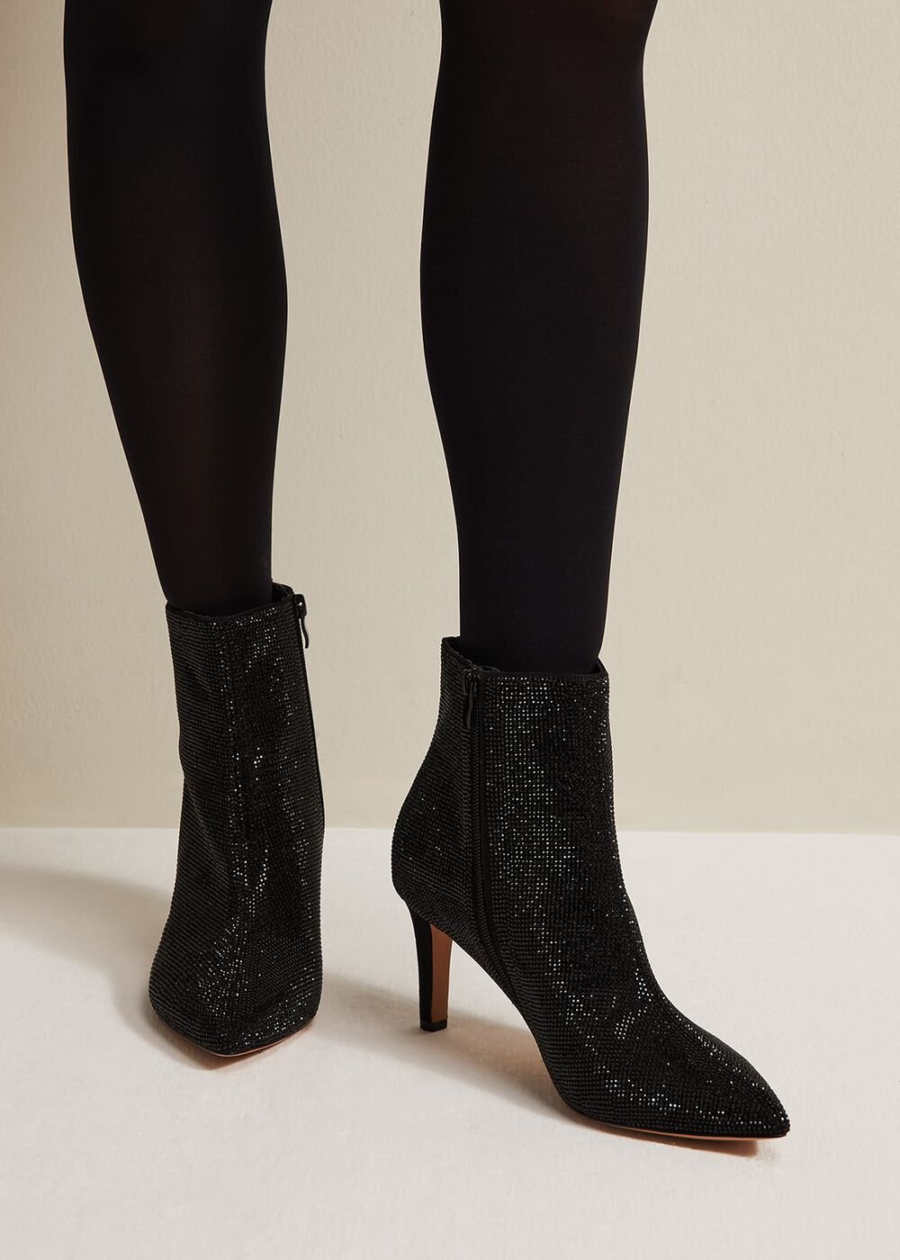 Black Sparkly Boots - Black