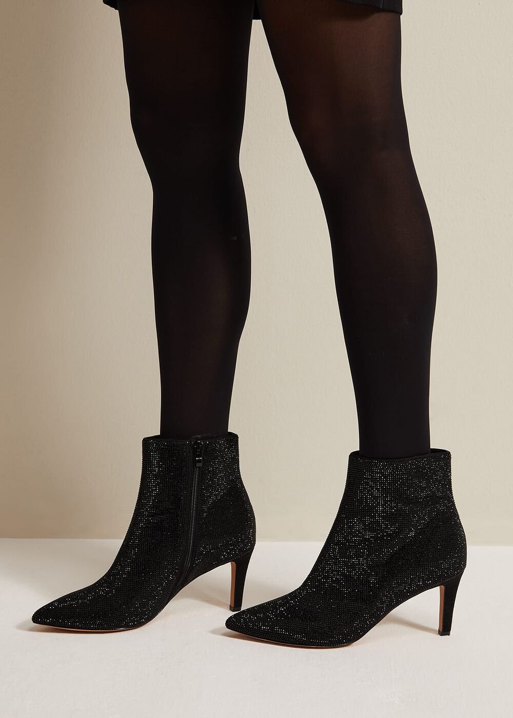 Black Sparkly Boots - Black