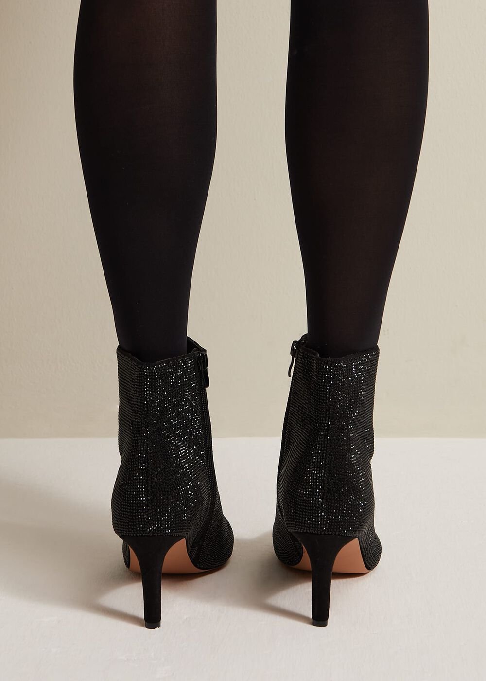 Black Sparkly Boots - Black