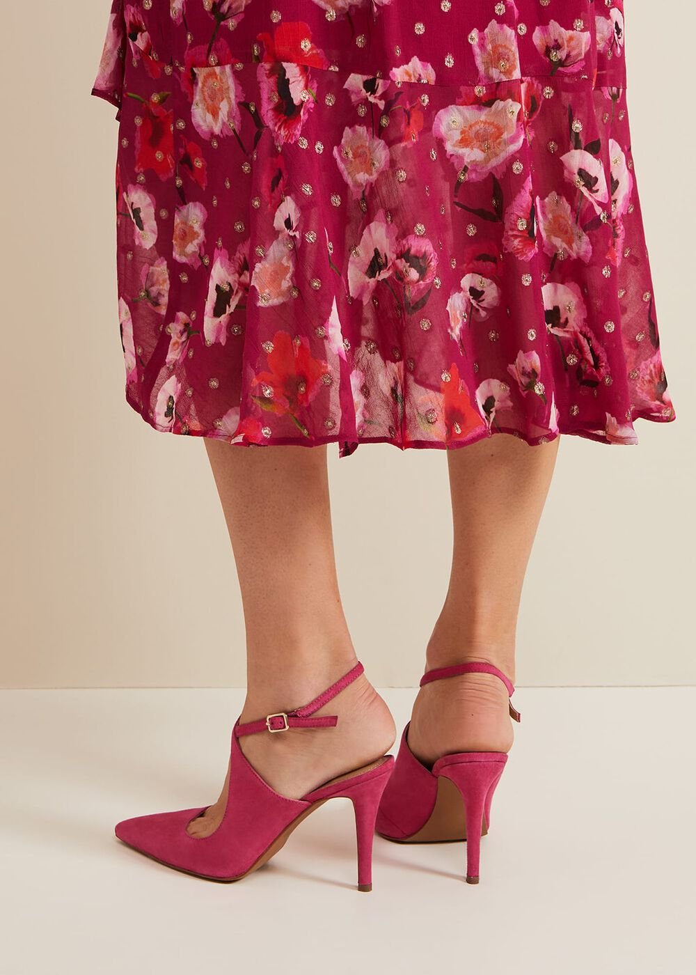 Cross Over Ankle Shoes - Pink