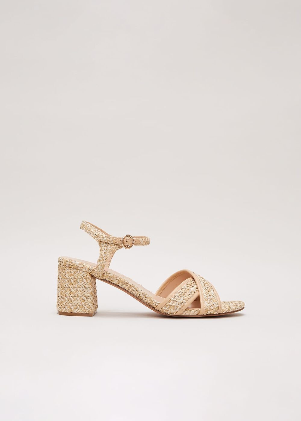 Raffia Block Heel - Natural