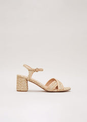 Raffia Block Heel - Natural