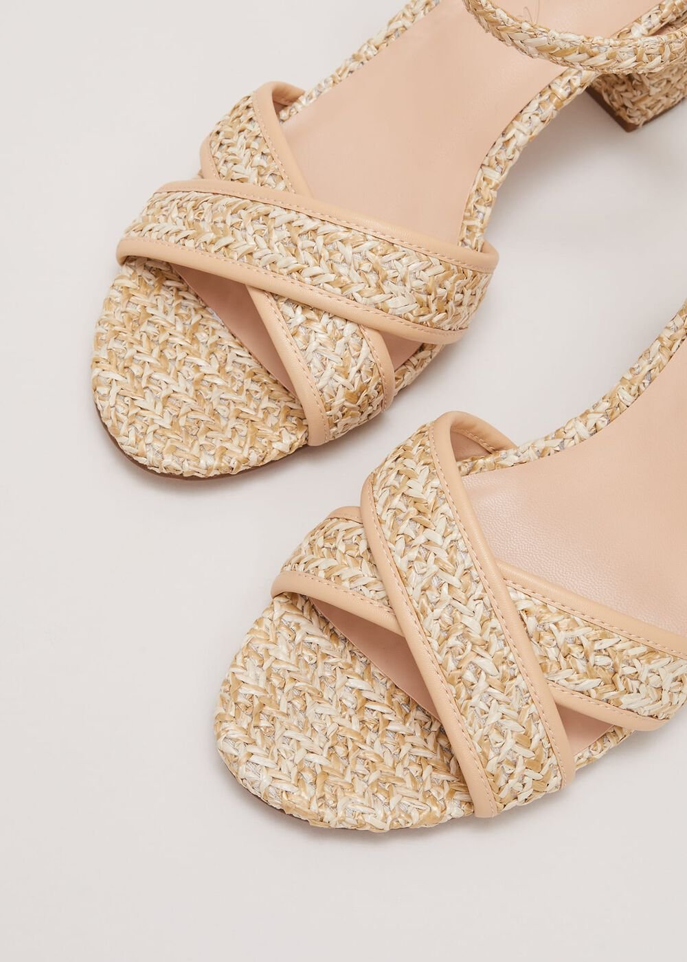 Raffia Block Heel - Natural