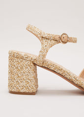 Raffia Block Heel - Natural
