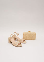 Raffia Block Heel - Natural