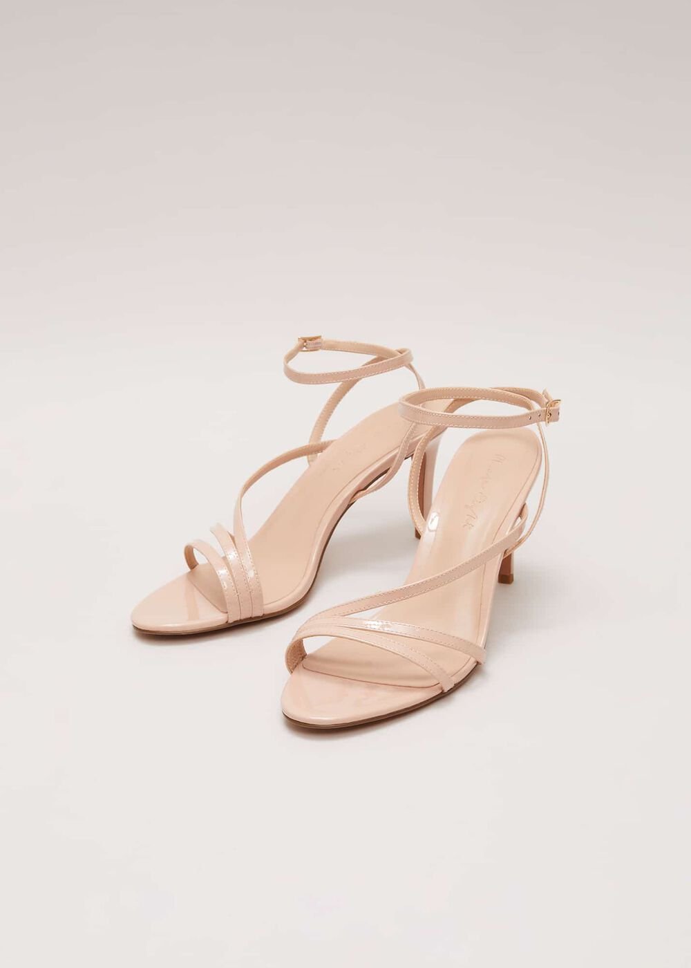 Patent Barely There Strappy Sandal - Pale Pink