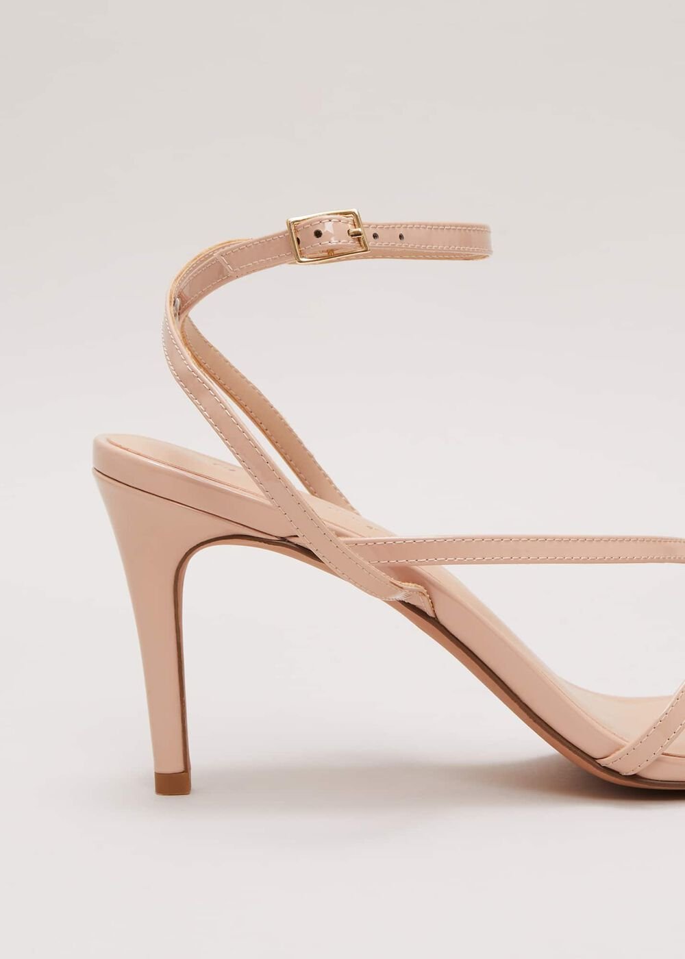 Patent Barely There Strappy Sandal - Pale Pink