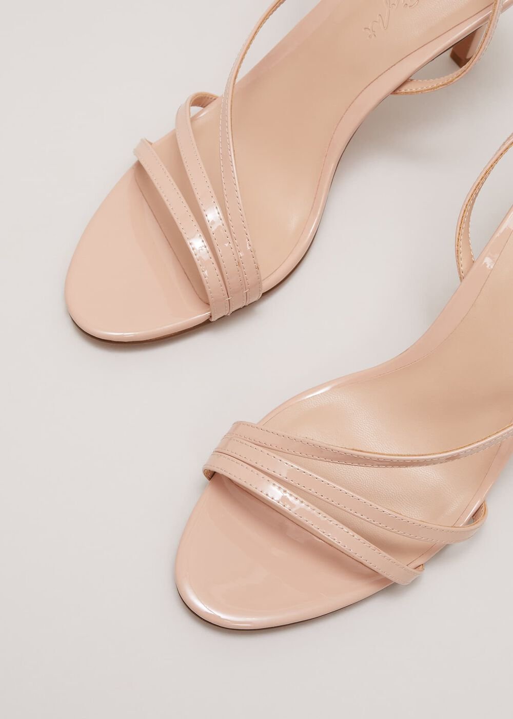 Patent Barely There Strappy Sandal - Pale Pink