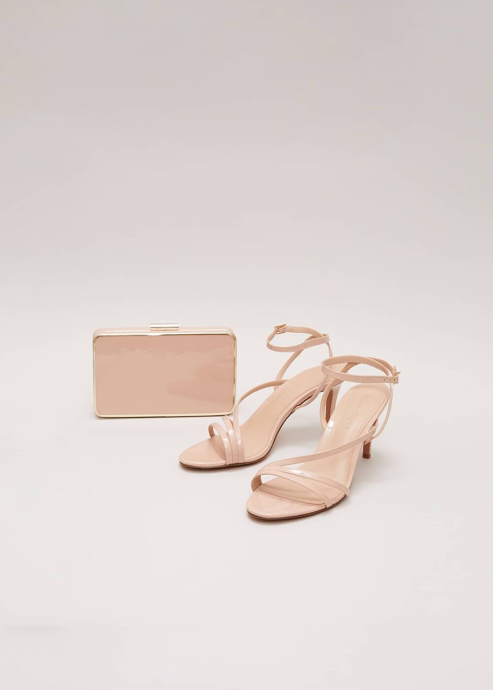 Patent Barely There Strappy Sandal - Pale Pink