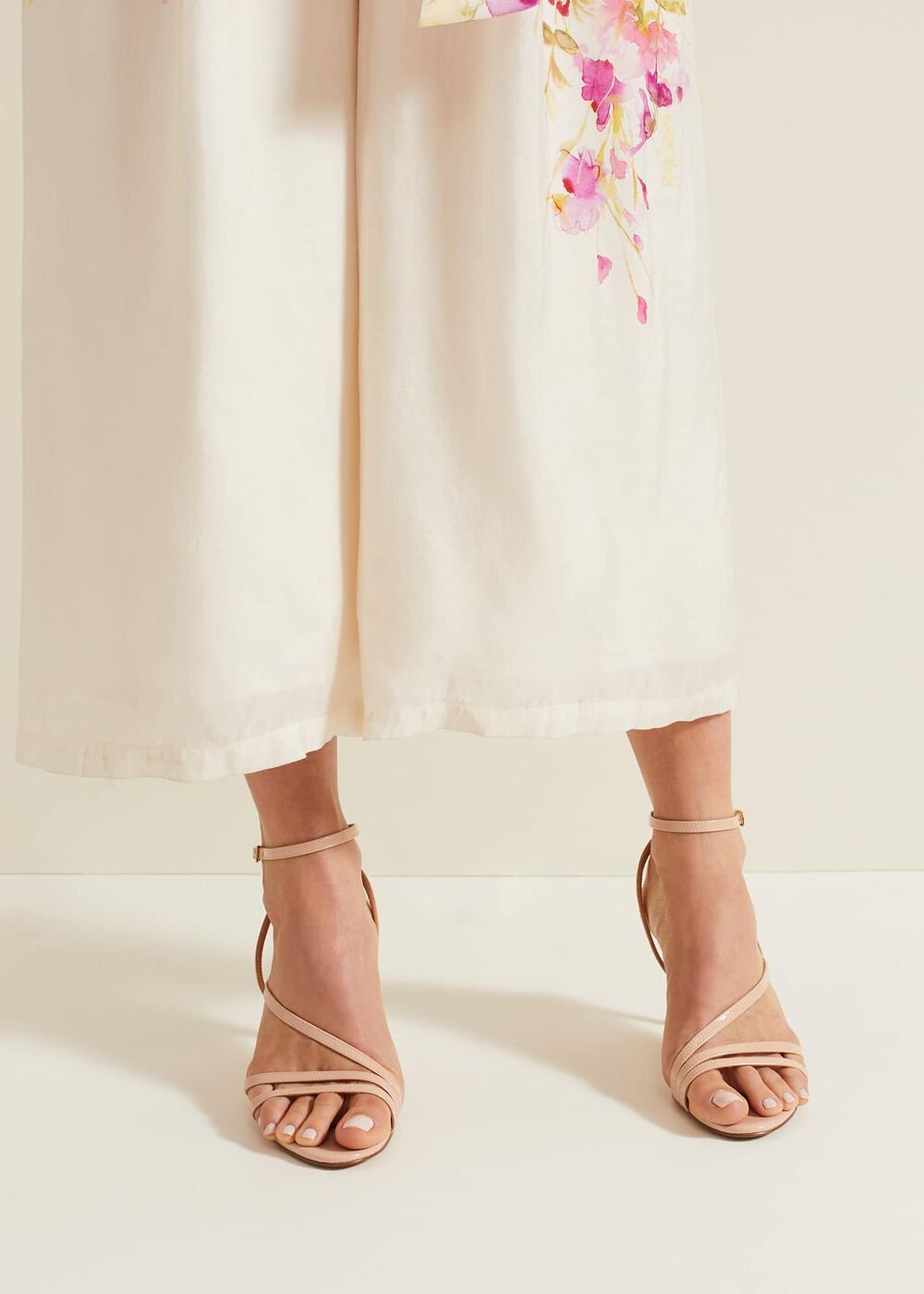 Patent Barely There Strappy Sandal - Pale Pink