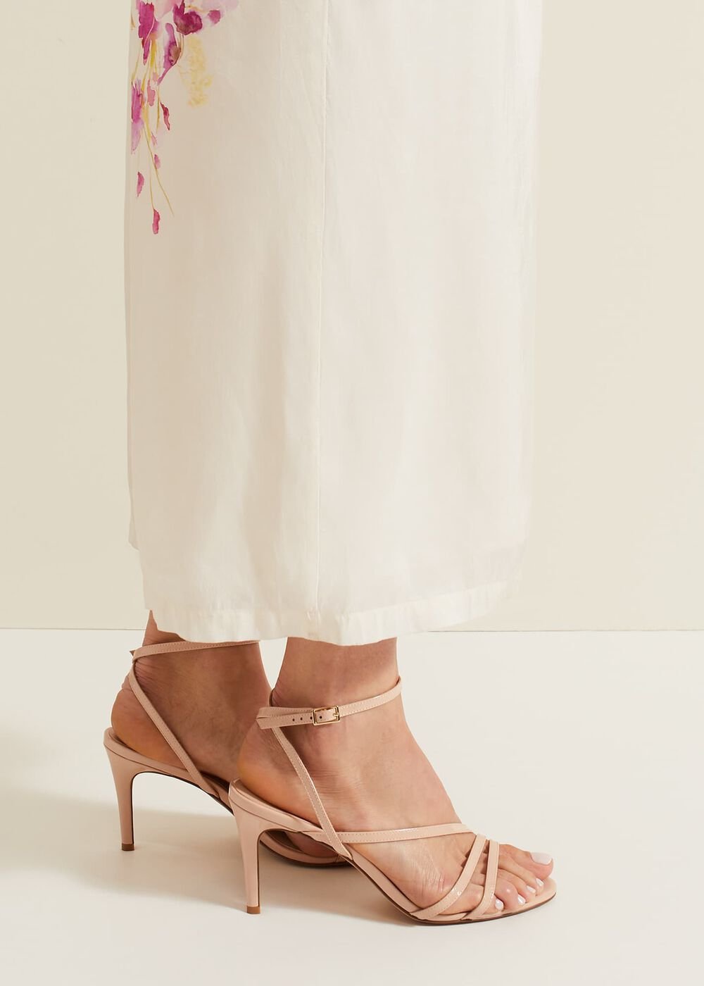 Patent Barely There Strappy Sandal - Pale Pink