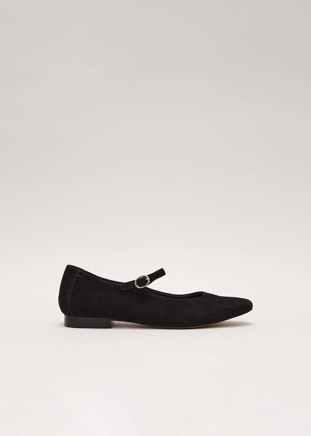 Leather Square Toe Mary Jane - Black
