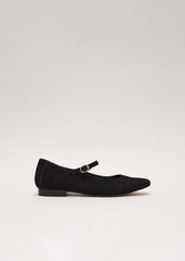 Leather Square Toe Mary Jane - Black