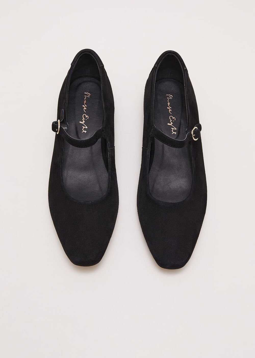 Leather Square Toe Mary Jane - Black
