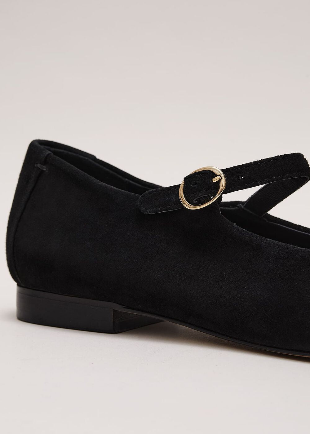 Leather Square Toe Mary Jane - Black