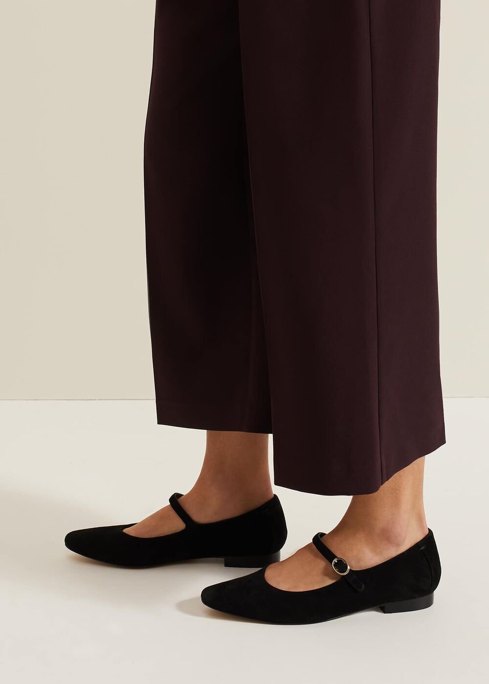 Leather Square Toe Mary Jane - Black