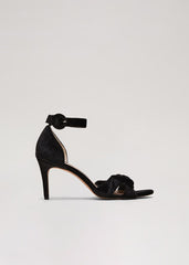 Black Velvet Plaited Strappy Sandal - Black