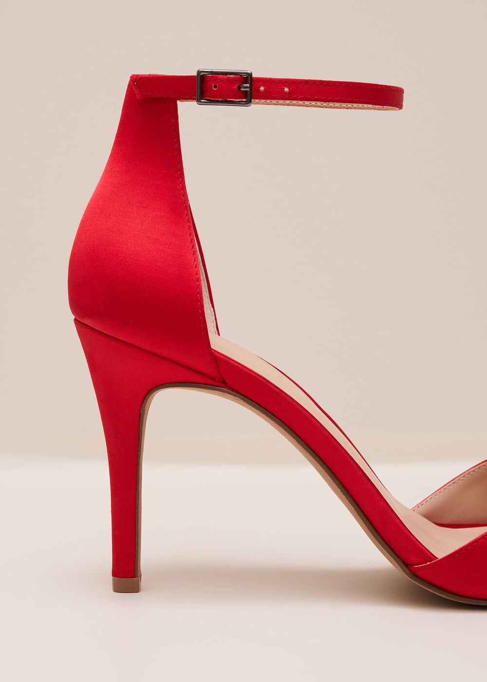 Red Satin Corsage Flower Sandal - Red