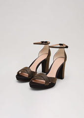 Embellished Crossover Platform Sandal - Gold
